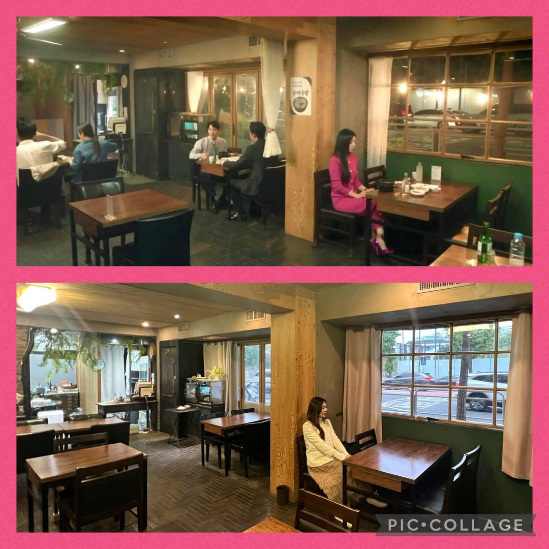 Cheap moment ở Itaewon, Hàn Quốc của bạn trẻ Việt (ảnh dưới) giống cảnh quay của nữ diễn viên Kim Ji Won trong phim "Queen of Tears" (Nữ hoàng nước mắt). Ảnh: Khanh Yen Le