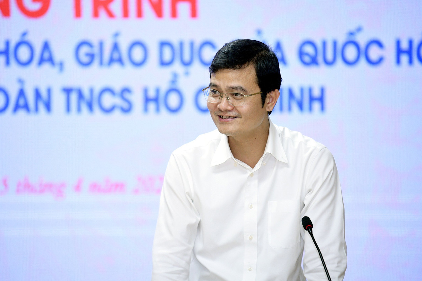 Anh Bùi Quang Huy phát biểu tại chương trình.