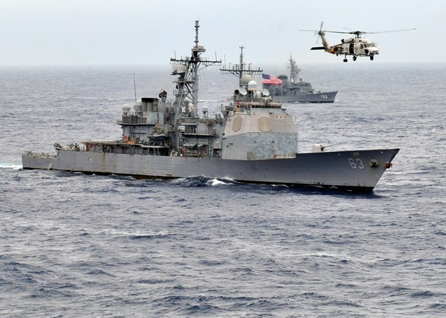Tàu tuần dương tên lửa USS Cowpens. Ảnh: US Navy Tàu tuần dương tên lửa USS Cowpens