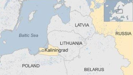 Bản đồ Kaliningrad. Đồ hoạ: BBC