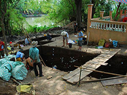Quang cảnh khu khai quật ở Rạch Núi. Ảnh: Asian Scientist