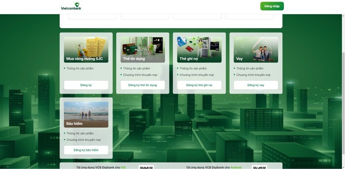 Trang thông tin đăng ký mua vàng của Vietcombank triển khai từ hôm nay. Trang thông tin đăng ký mua vàng của Vietcombank triển khai từ hôm nay.