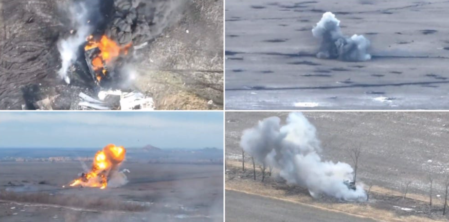 Hình ảnh những chiếc xe tăng nổ tung trong video được Ukraine công bố