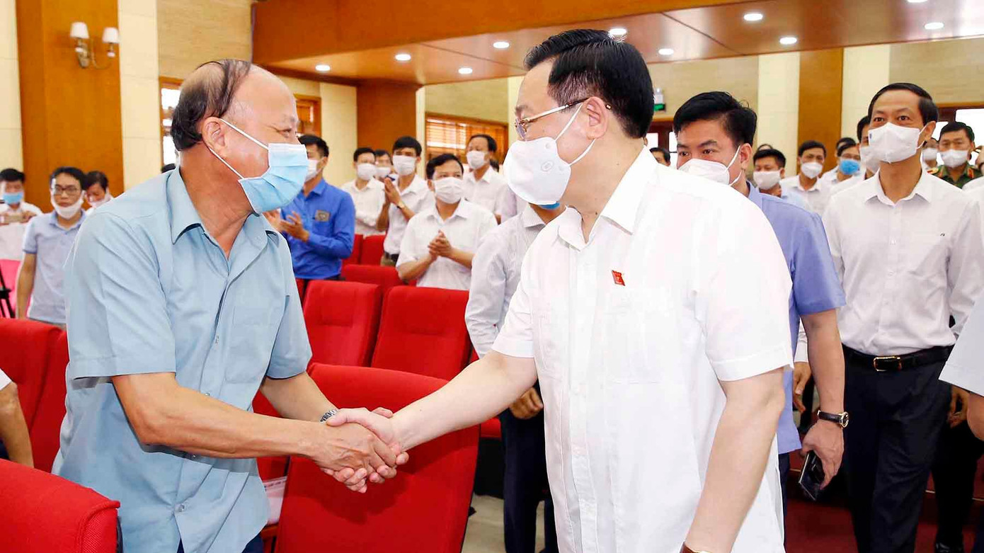 Chủ tịch Quốc hội Vương Đình Huệ tiếp xúc cử tri tại đơn vị bầu cử số 3, TP Hải Phòng - Ảnh: Doãn Tấn/TTXVN. Chủ tịch Quốc hội Vương Đình Huệ tiếp xúc cử tri tại đơn vị bầu cử số 3, TP Hải Phòng - Ảnh: Doãn Tấn/TTXVN.