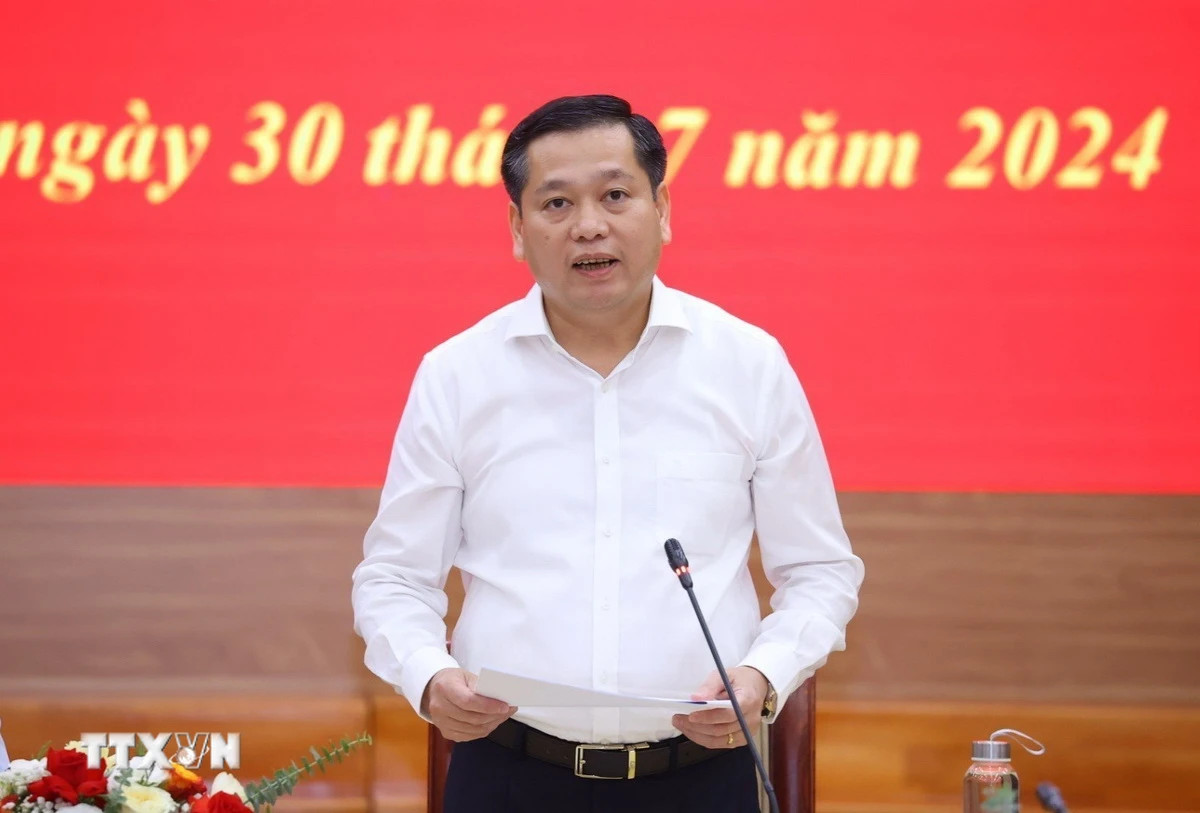 Ông Nguyễn Long Hải, Ủy viên Dự khuyết Trung ương Đảng, Bí thư Đảng ủy Khối Doanh nghiệp Trung ương phát biểu. (Ảnh: Văn Điệp/TTXVN)