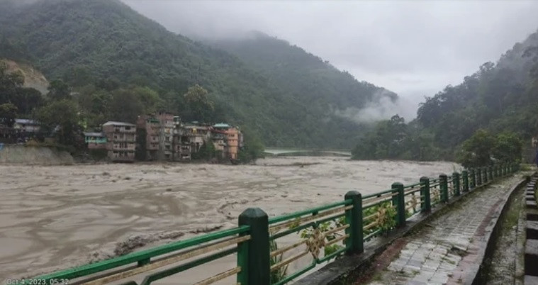 Trận lũ kinh hoàng quét qua bang Sikkim. (Ảnh: PTI)