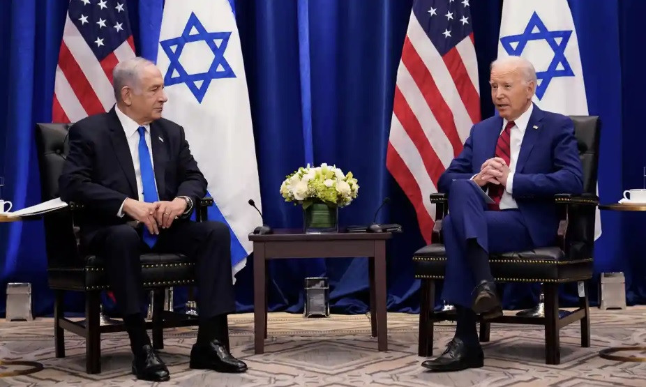 Tổng thống Mỹ Joe Biden trong cuộc gặp Thủ tướng Israel Benjamin Netanyahu bên lề kỳ họp Đại hội đồng Liên Hợp Quốc ở New York, tháng 9/2023. (Ảnh: AP) Tổng thống Mỹ Joe Biden trong cuộc gặp Thủ tướng Israel Benjamin Netanyahu bên lề kỳ họp Đại hội đồng Liên Hợp Quốc ở New York, tháng 9/2023. (Ảnh: AP)