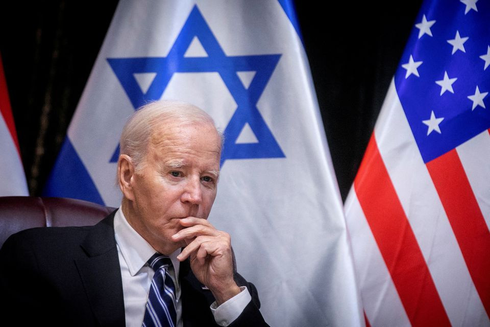 Tổng thống Mỹ Joe Biden trong chuyến thăm Israel ngày 18/10. (Ảnh: Reuters) Tổng thống Mỹ Joe Biden trong chuyến thăm Israel ngày 18/10. (Ảnh: Reuters)