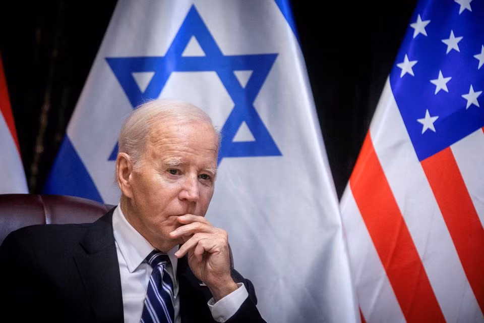 Tổng thống Mỹ Joe Biden trong chuyến thăm Israel ngày 18/10. (Ảnh: Reuters)