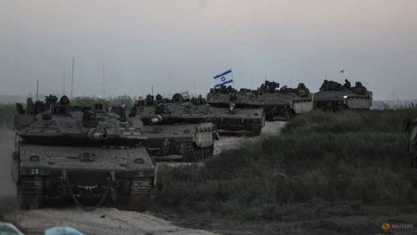 Xe tăng Israel ở khu vực gần biên giới với Iran ngày 12/10. (Ảnh: Reuters) Xe tăng Israel ở khu vực gần biên giới với Iran ngày 12/10. (Ảnh: Reuters)