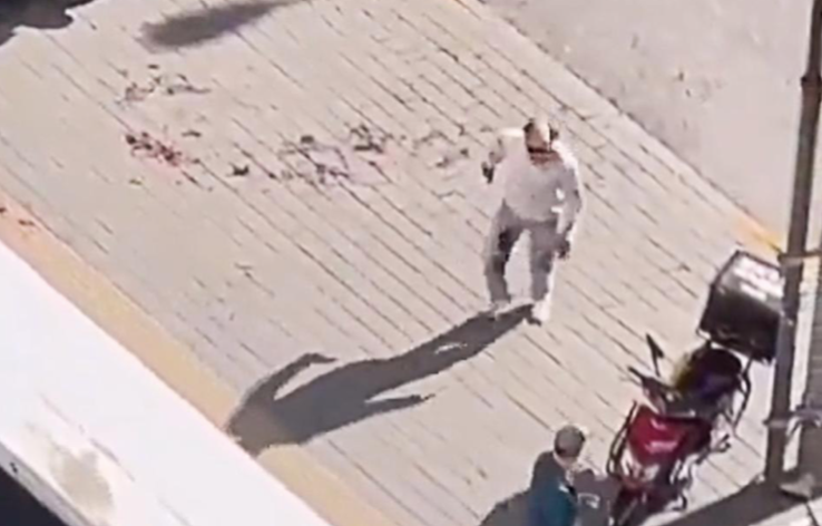 Hiện trường vụ tấn công. (Ảnh: Weibo)