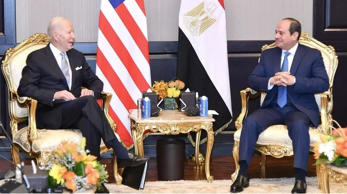 Tổng thống Mỹ Joe Biden trong cuộc gặp Tổng thống Ai Cập Abdel Fattah el-Sisi, tháng 11/2022. (Ảnh: Reuters) Tổng thống Mỹ Joe Biden trong cuộc gặp Tổng thống Ai Cập Abdel Fattah el-Sisi, tháng 11/2022. (Ảnh: Reuters)