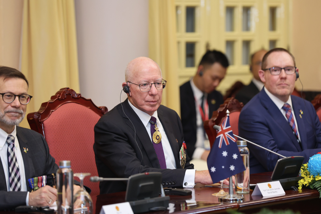 Toàn quyền Australia David Hurley tại cuộc hội đàm. (Ảnh: Như Ý) Toàn quyền Australia David Hurley tại cuộc hội đàm. (Ảnh: Như Ý)