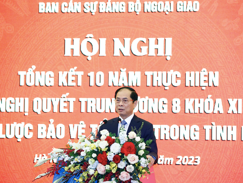 Bộ trưởng Ngoại giao Bùi Thanh Sơn phát biểu tại hội nghị