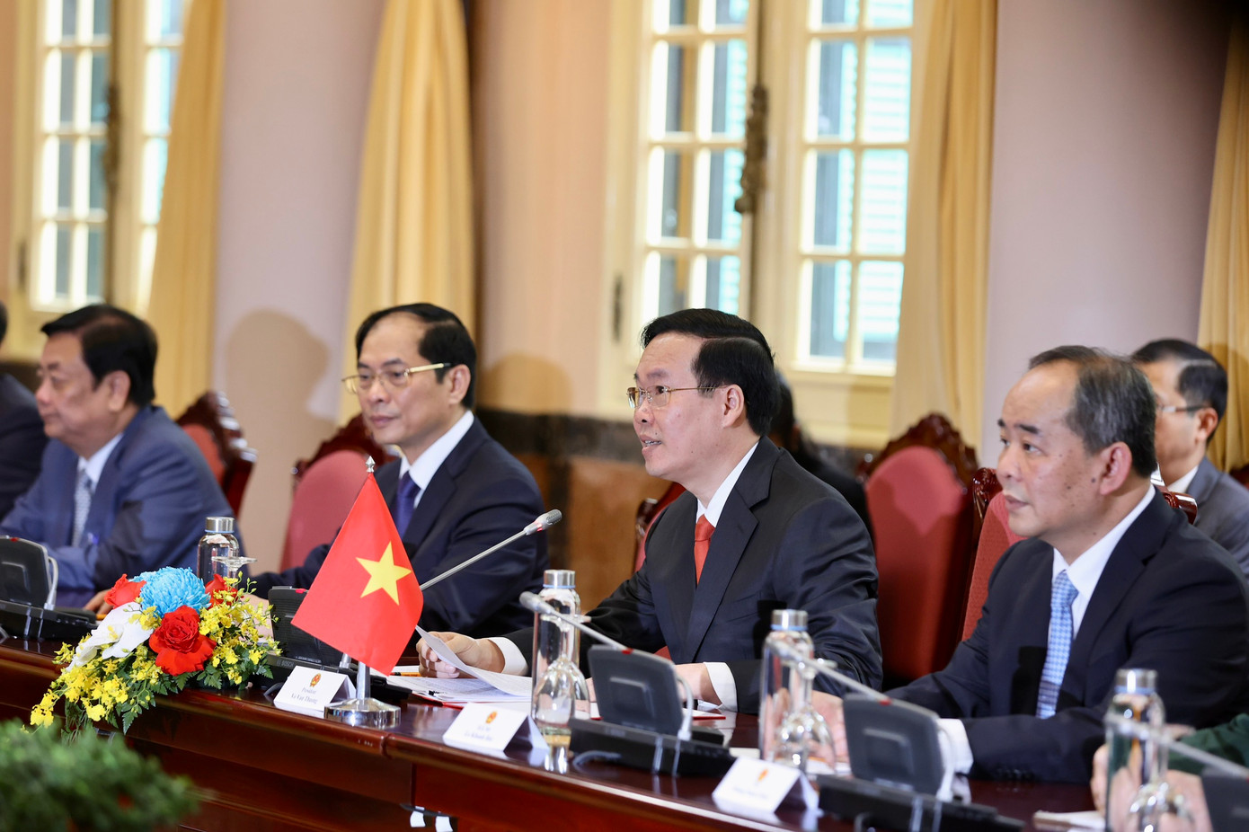 Chủ tịch nước Võ Văn Thưởng tại cuộc hội đàm. (Ảnh: Như Ý) Chủ tịch nước Võ Văn Thưởng tại cuộc hội đàm. (Ảnh: Như Ý)