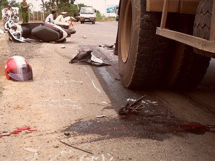 Vết máu của nạn nhân tại hiện trường