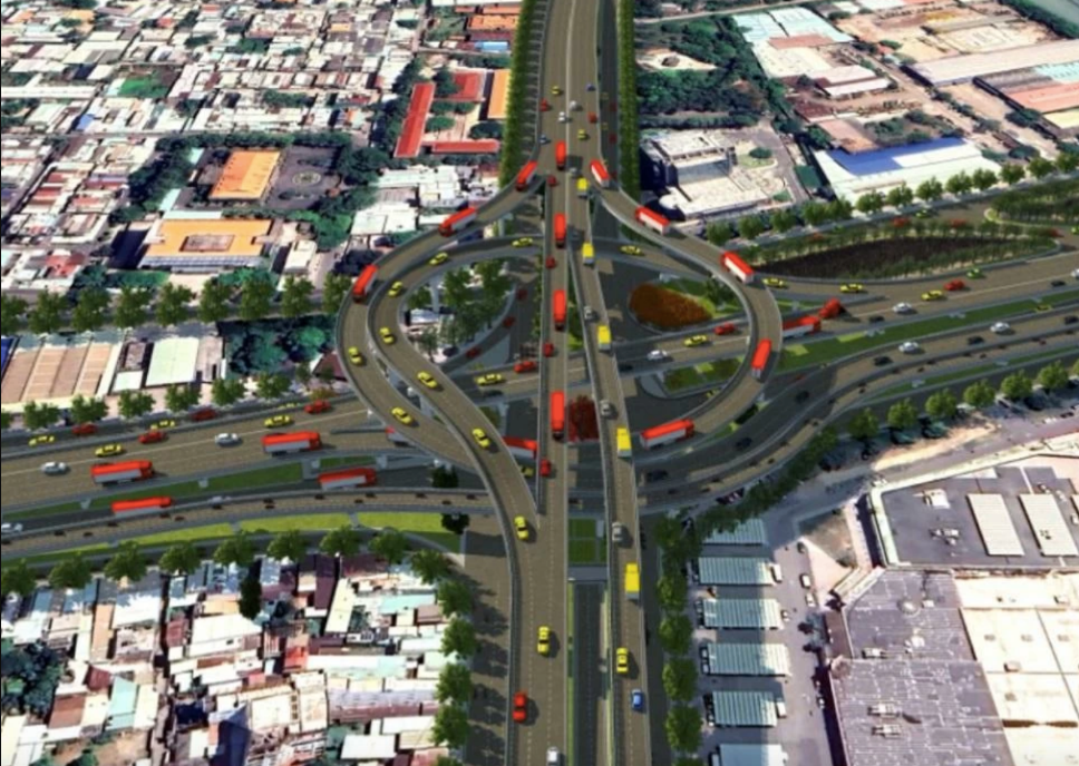 Phối cảnh phương án xây dựng nút giao ngã tư Vũng Tàu theo dạng bóng đèn. Ảnh đơn vị tư vấn. Phối cảnh phương án xây dựng nút giao ngã tư Vũng Tàu theo dạng bóng đèn. Ảnh đơn vị tư vấn.