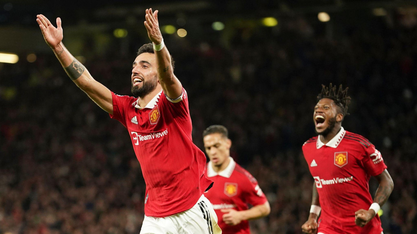 Bruno và Fred, hai người đã ghi bàn trong chiến thắng 2-0. (Ảnh: Daily Mail) Bruno và Fred, hai người đã ghi bàn trong chiến thắng 2-0. (Ảnh: Daily Mail)