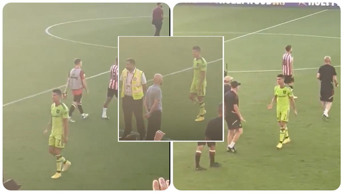 Ronaldo phản ứng tiêu cực sau thất bại trước Brentford. (Ảnh: Caughtoffside) Ronaldo phản ứng tiêu cực sau thất bại trước Brentford. (Ảnh: Caughtoffside)