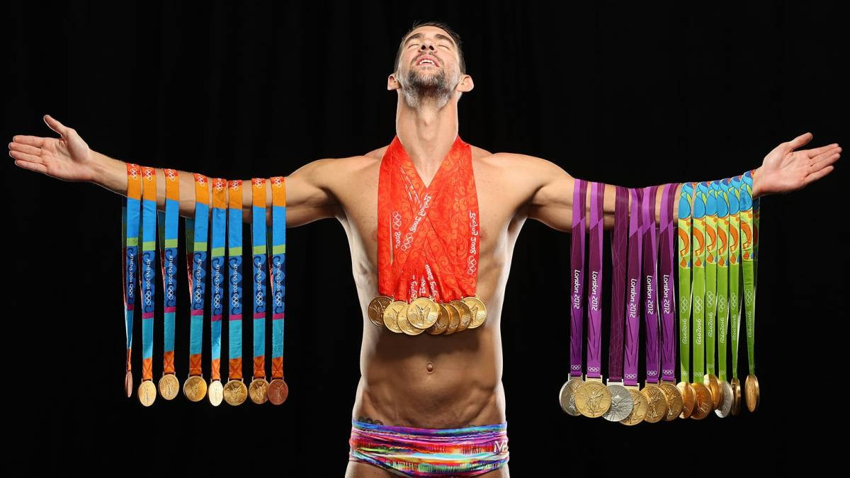 Michael Phelps (bơi lội, Mỹ), kỷ lục gia Olympic với 28 lần giành huy chương, trong đó có 23 huy chương Vàng. Michael Phelps (bơi lội, Mỹ), kỷ lục gia Olympic với 28 lần giành huy chương, trong đó có 23 huy chương Vàng.