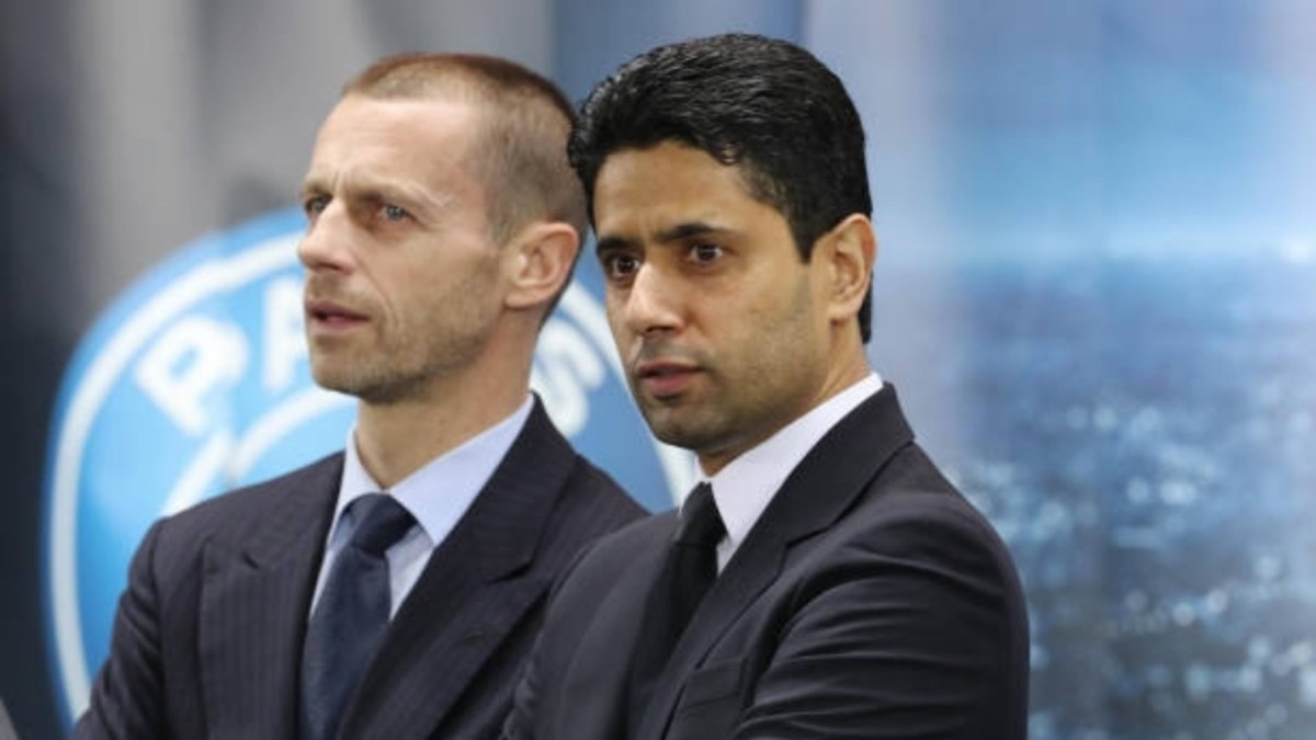 Al-Khelaifi và Chủ tịch UEFA Aleksander Ceferin có mối quan hệ bền chặt. (Ảnh: Getty Images)