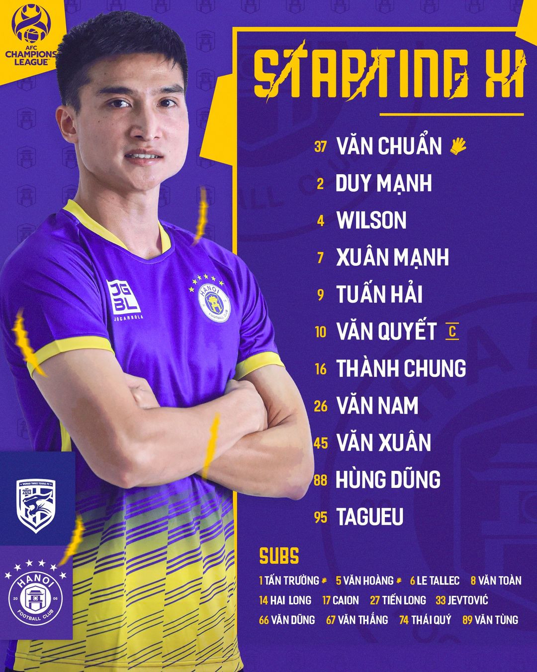Mất 2 cầu thủ, Hà Nội FC nhận thất bại đáng tiếc 1-2 trước Wuhan Three Towns ảnh 4