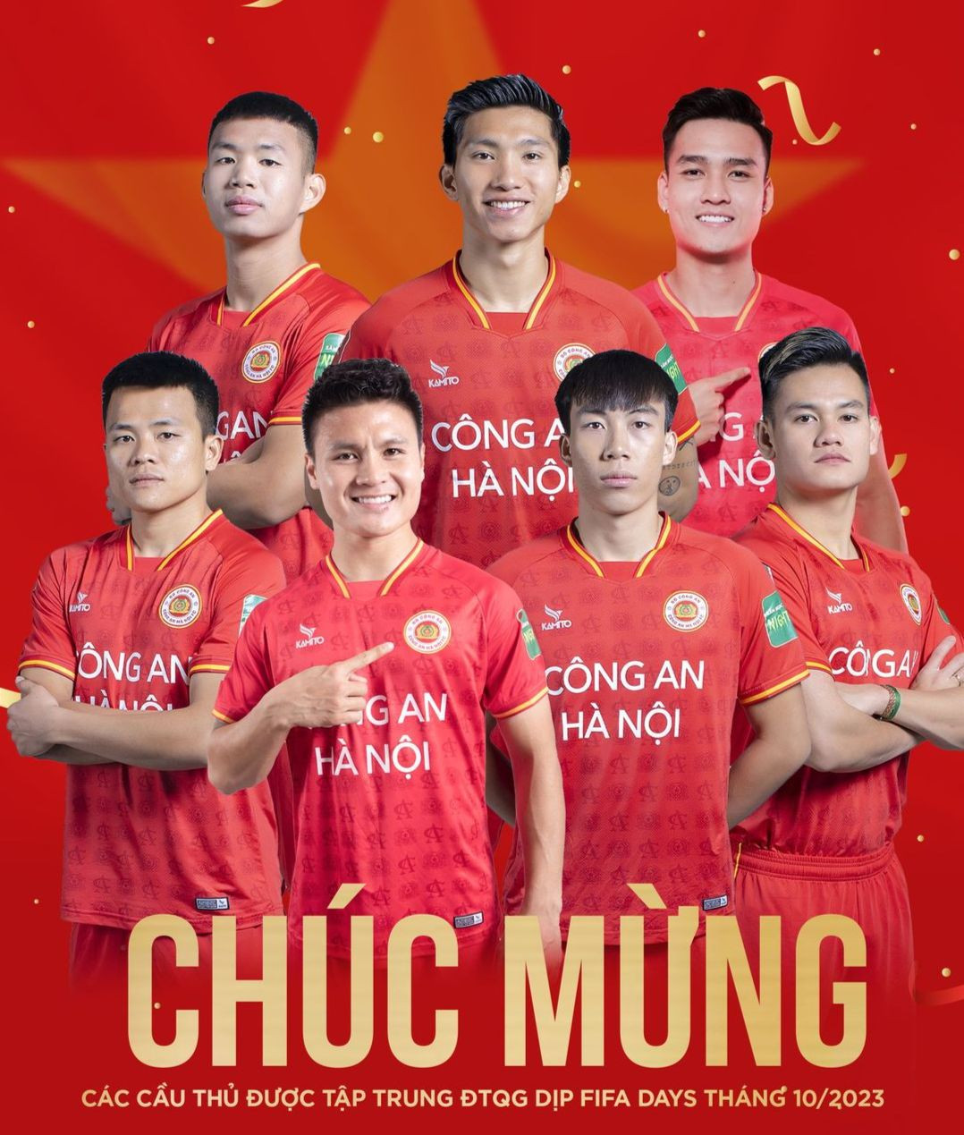 CAHN có tới 7 cầu thủ được tập trung ĐTQG trong dịp FIFA Days thấng 10.