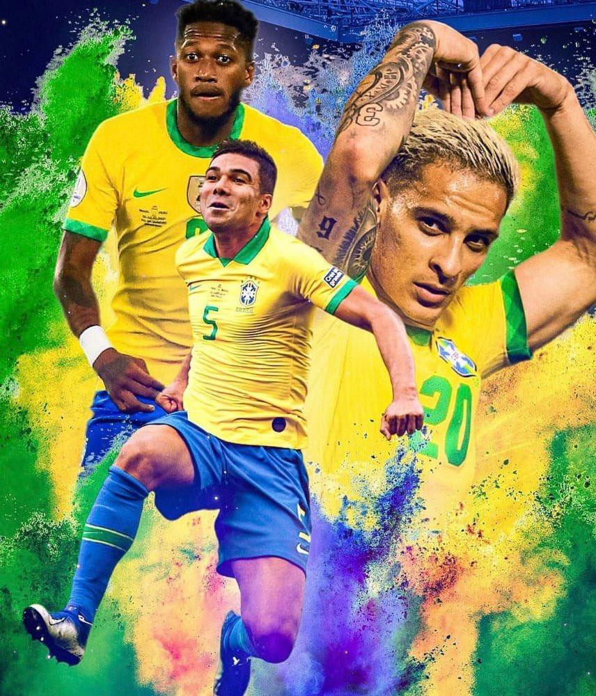 Bộ ba người Brazil của MU, với Antony, Casemiro và Fred.