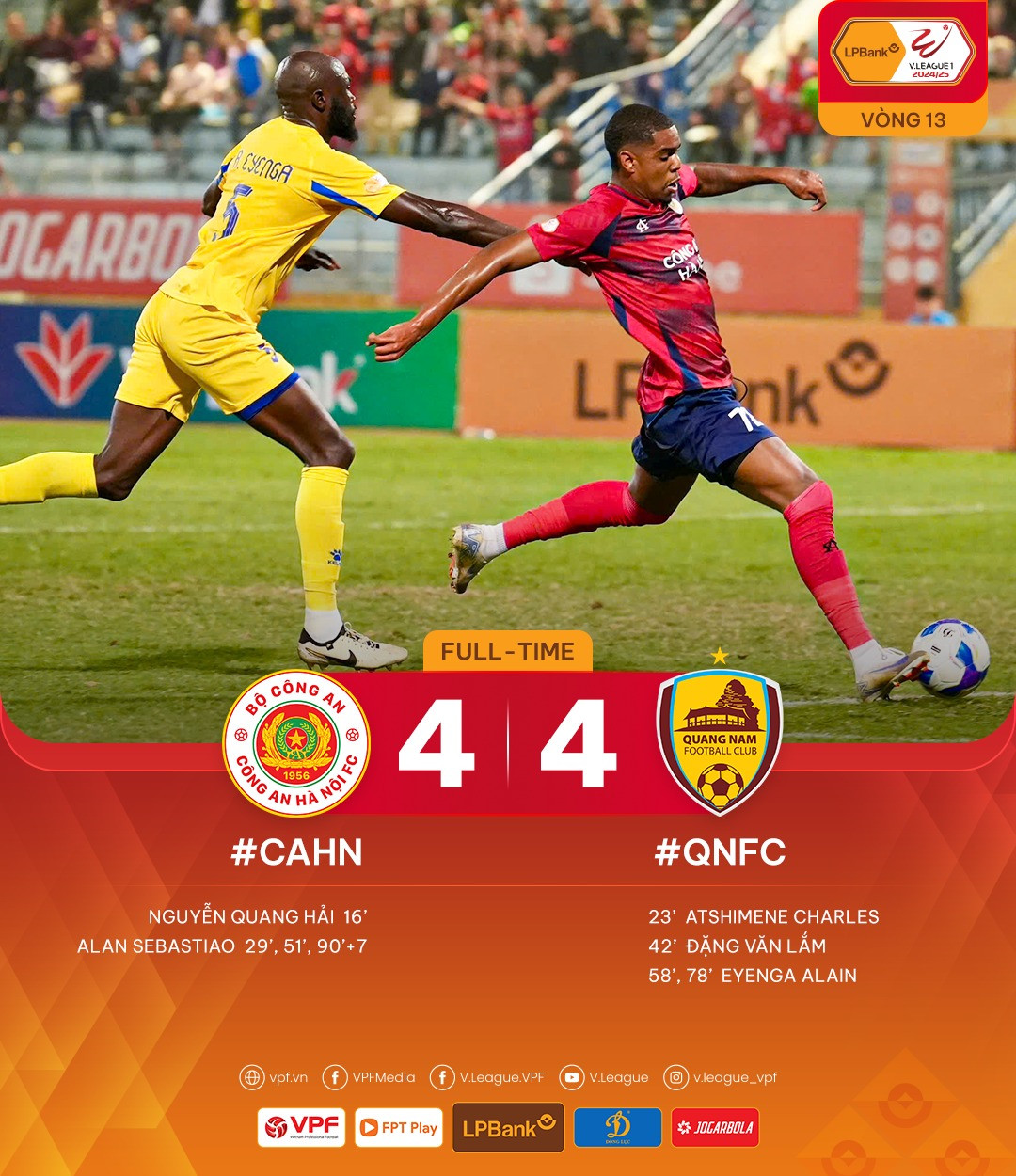 Hòa nhau 4-4, CAHN và Quảng Nam tạo nên màn rượt đuổi ngoạn mục từng phút giây ảnh 26