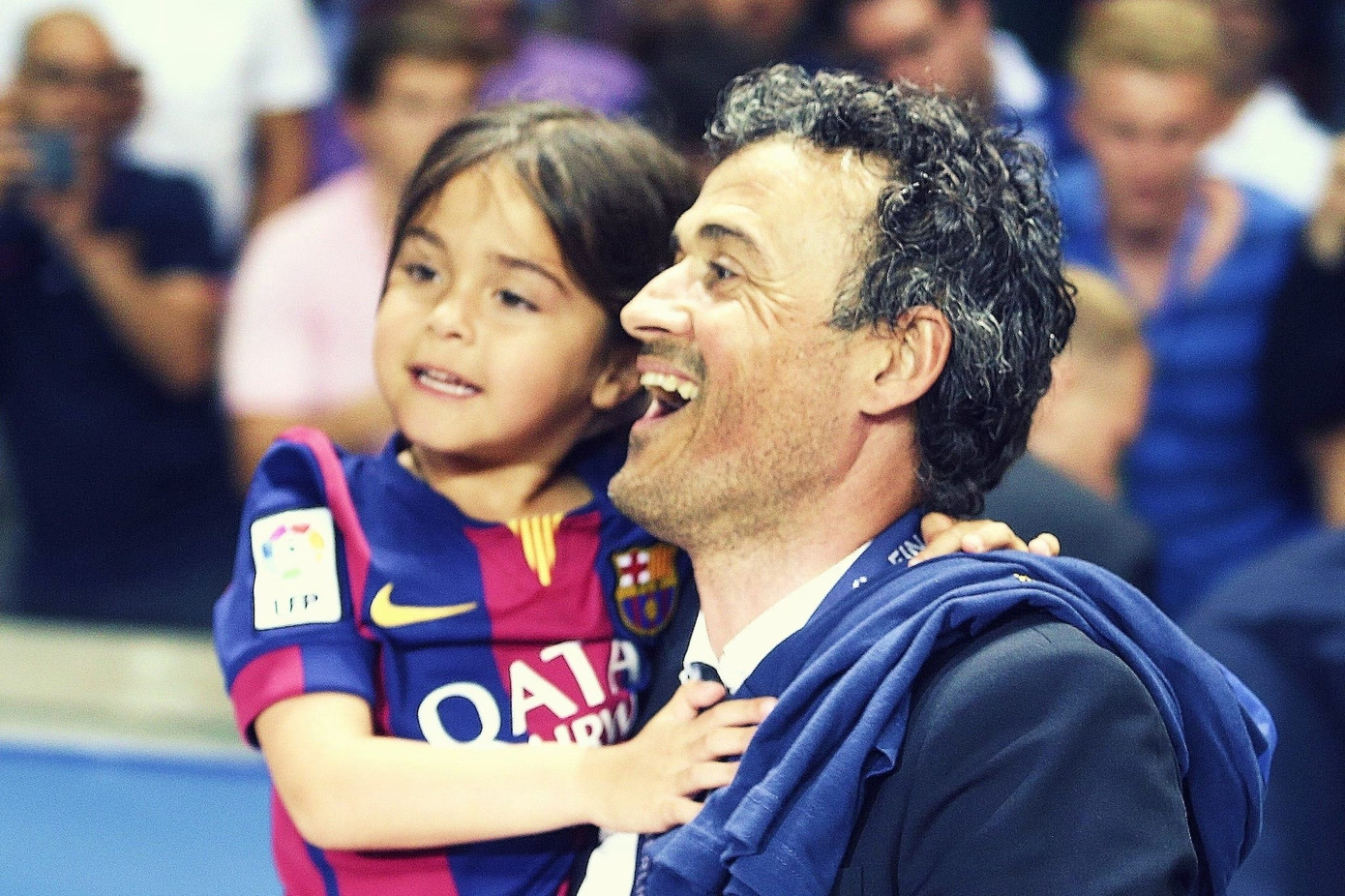 Luis Enrique và cô con gái Xana vào năm 2015.