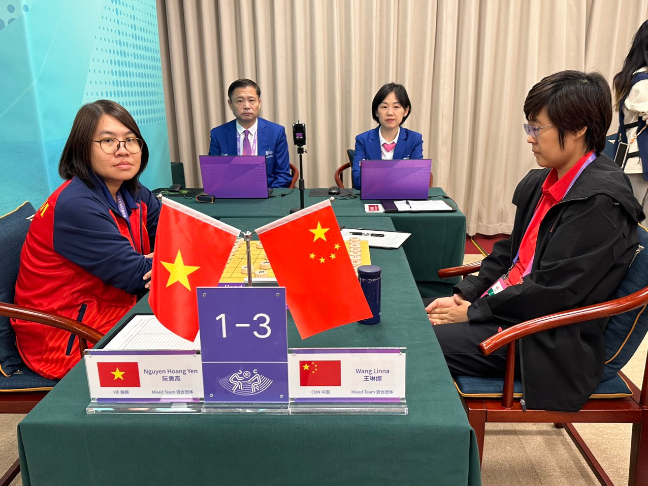 Asiad 19 ngày 1/10: Đội cờ tướng giành huy chương Bạc đồng đội hỗn hợp ảnh 18 Asiad 19 ngày 1/10: Đội cờ tướng giành huy chương Bạc đồng đội hỗn hợp ảnh 18