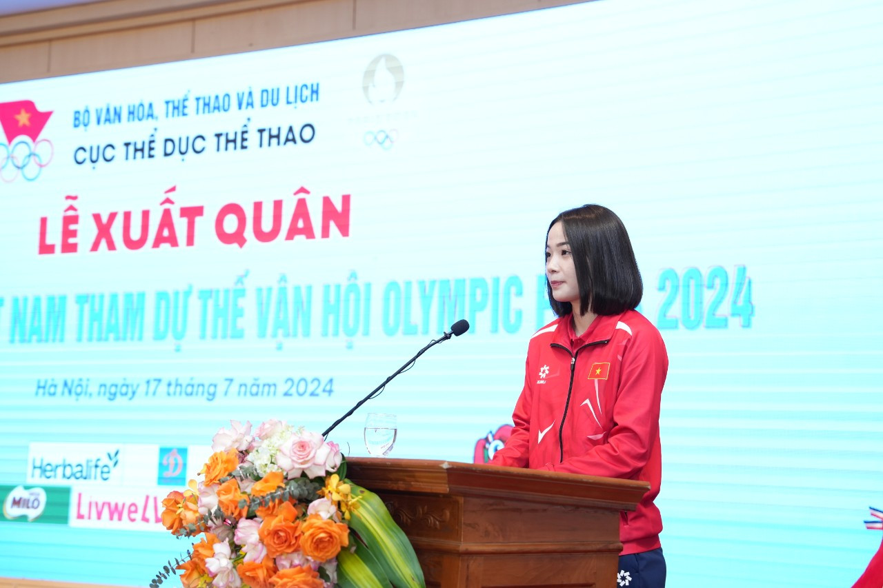 VĐV cầu lông Nguyễn Thùy Linh cam kết sẽ thi đấu với tinh thần thi đấu cao thượng, quyết tâm cao nhất. (Ảnh: Xuân Hoàng)