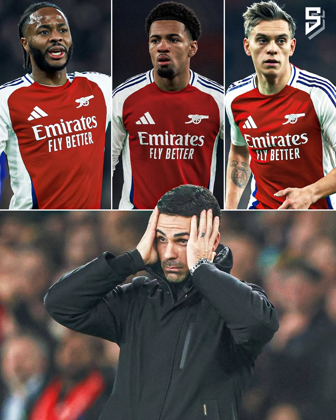 Arteta sẽ phải đau đầu khi chỉ còn 3 cầu thủ tấn công trong đội hình.