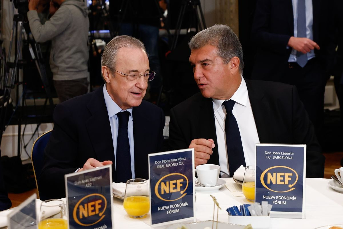 Hiện Florentino Perez và Joan Laporta là hai nhân vật kiên quyết biến Super League thành hiện thực.