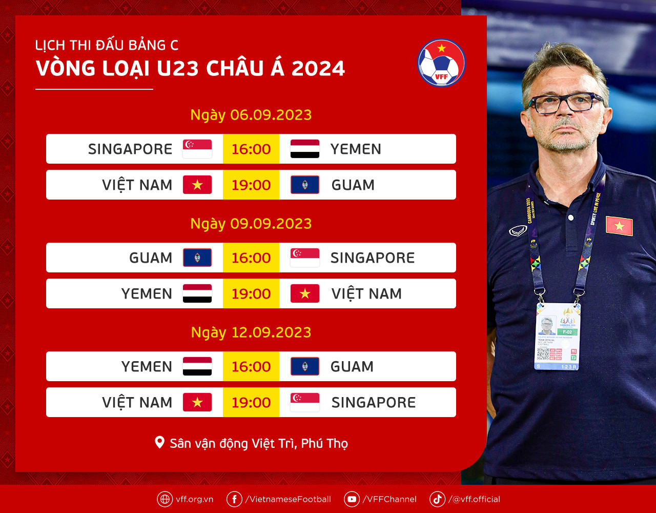 Lịch thi đấu của U23 Việt Nam tại Vòng loại U23 châu Á 2024. Lịch thi đấu của U23 Việt Nam tại Vòng loại U23 châu Á 2024.