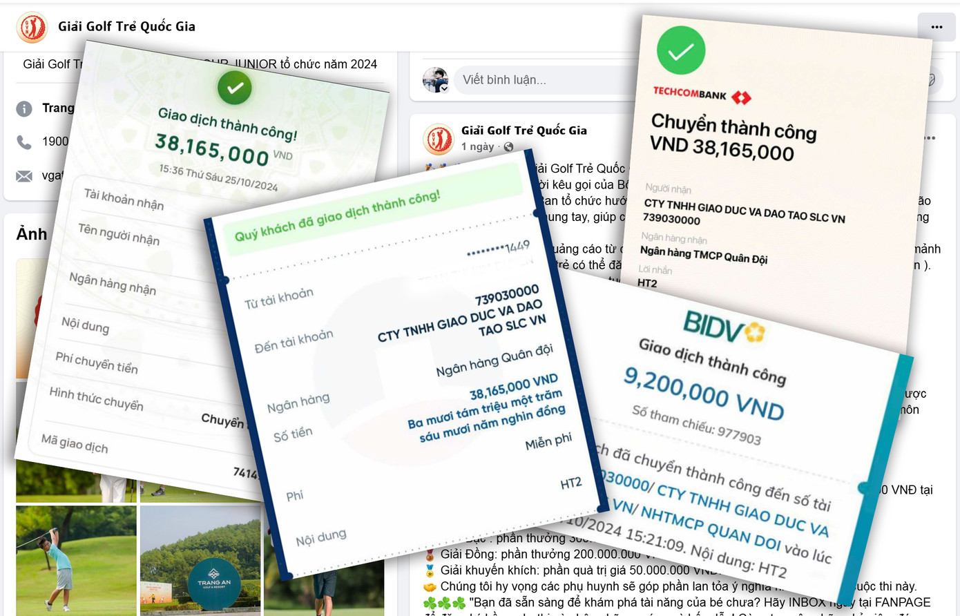 Các giao dịch chuyển tiền của người bị hại. Các giao dịch chuyển tiền của người bị hại.