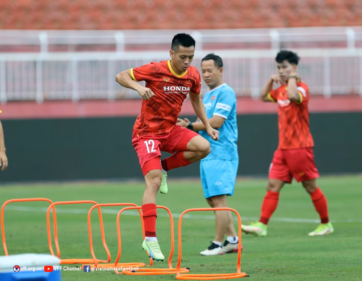Văn Quyết trong lần đầu trở lại đội tuyển sau gần 2 năm. (Ảnh: VFF)