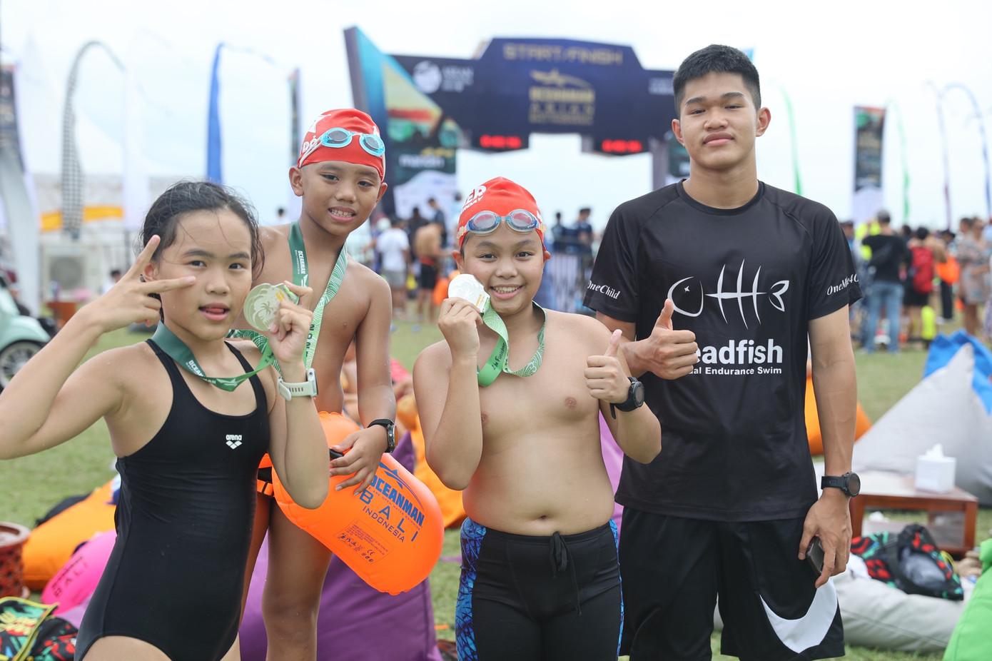 Tất cả đều thành công chinh phục đường đua Bali, riêng 3 VĐV nhí hoàn thành 2km trong thời gian 41 phút, sau đó hạnh phúc với tấm huy chương trong tay. Điều này mang tới động lực lớn cho các em, cũng như khuyến khích nhiều bạn nhỏ người Việt tới tham dự cuộc thi trong tương lai.