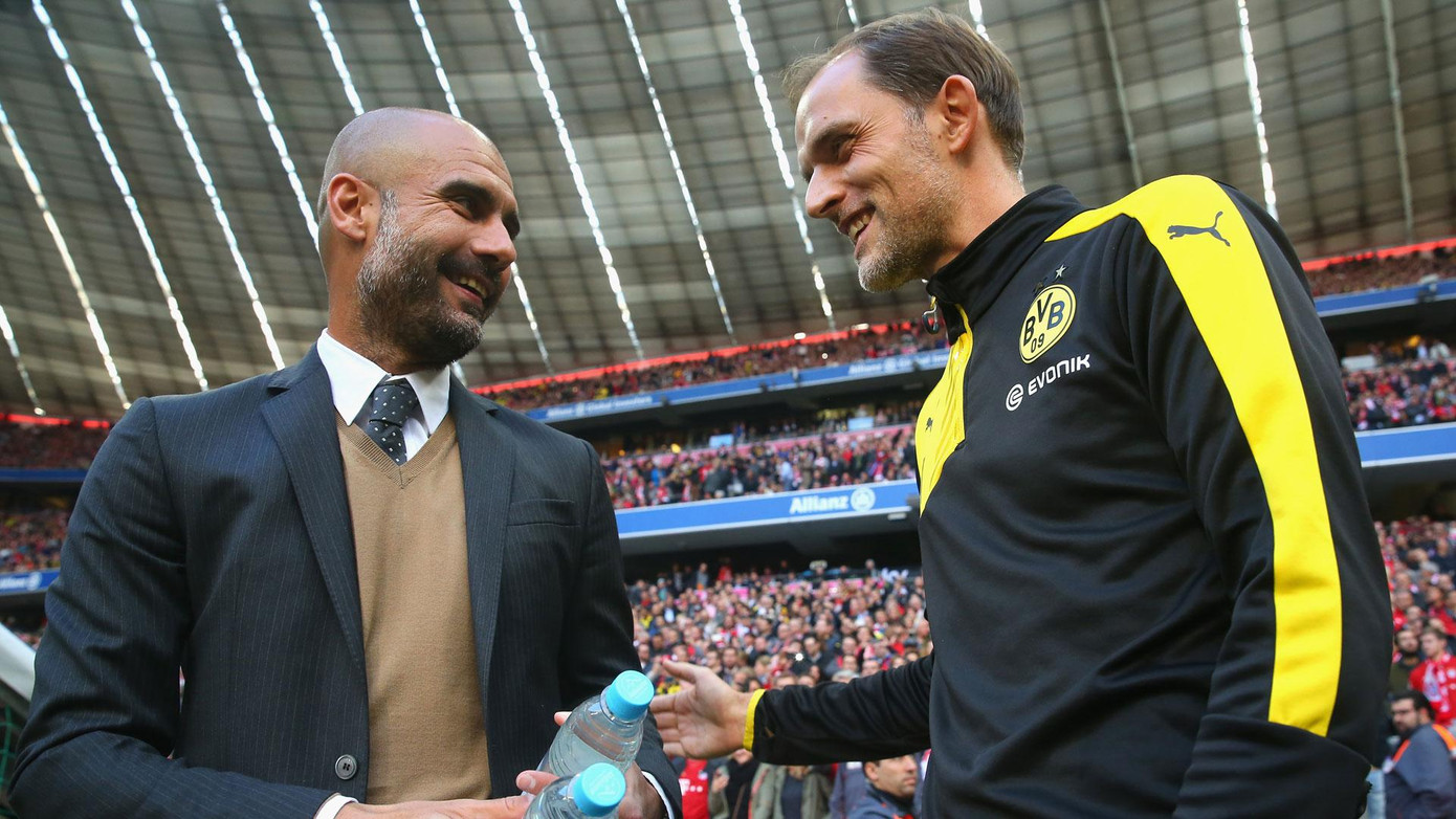 Pep Guardiola và Thomas Tuchel khi cả hai đối đầu ở Đức. (Ảnh: The Sun) Pep Guardiola và Thomas Tuchel khi cả hai đối đầu ở Đức. (Ảnh: The Sun)
