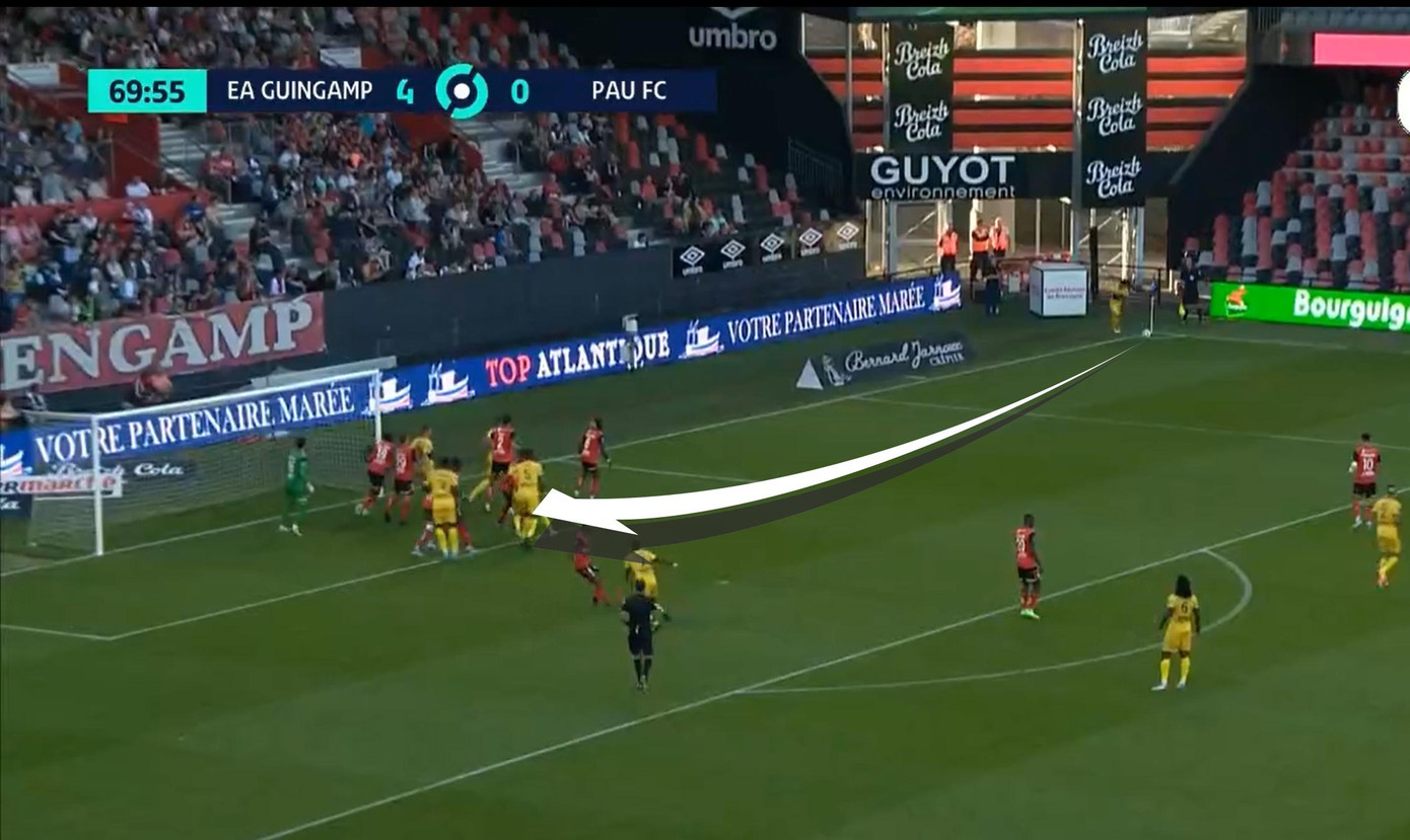 Quả phạt góc đầu tiên là một trong 6 đường chuyền chính xác Quang Hải đã thực hiện. Quả phạt góc đầu tiên là một trong 6 đường chuyền chính xác Quang Hải đã thực hiện.