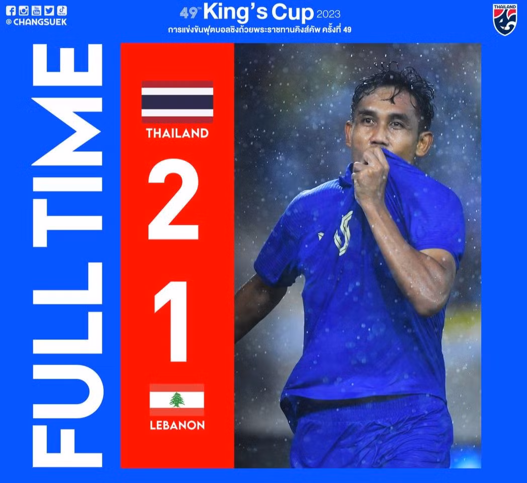 Hạ Lebanon 2-1, Thái Lan vào chung kết King's Cup 2023 ảnh 10 Hạ Lebanon 2-1, Thái Lan vào chung kết King's Cup 2023 ảnh 10