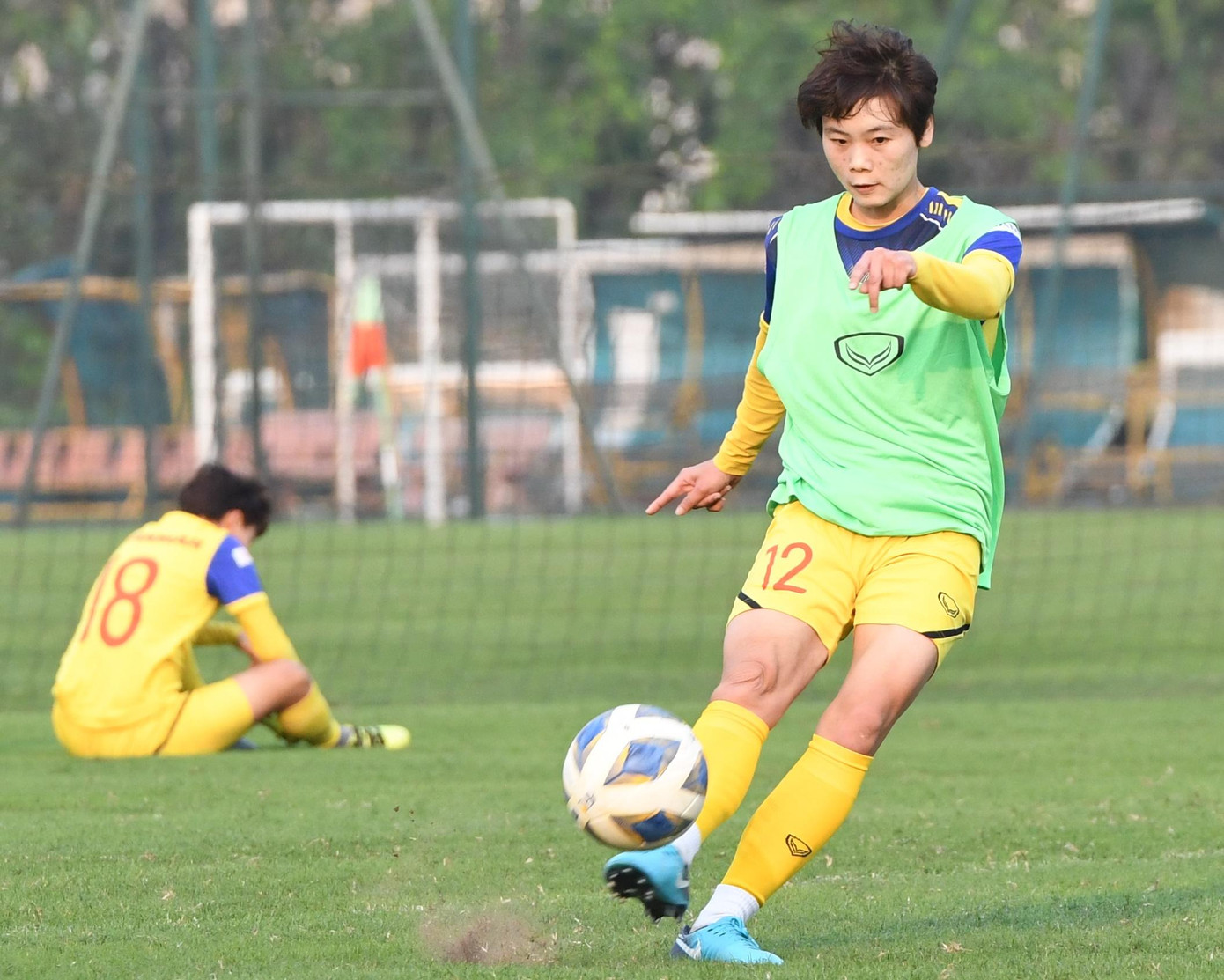 Phạm Hải Yến trong buổi tập cùng ĐT nữ Việt Nam. (Ảnh: Giang Nguyễn Sport5)