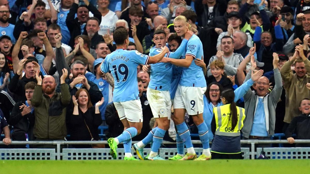 Với Haaland, Man City dễ dàng đè bẹp Nottingham Forest với tỷ số 6-0. (Ảnh: Getty Images) Với Haaland, Man City dễ dàng đè bẹp Nottingham Forest với tỷ số 6-0. (Ảnh: Getty Images)
