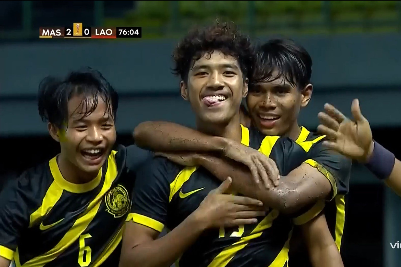Aliff Izwan ăn mừng bàn thắng thứ 2 cho U19 Malaysia.
