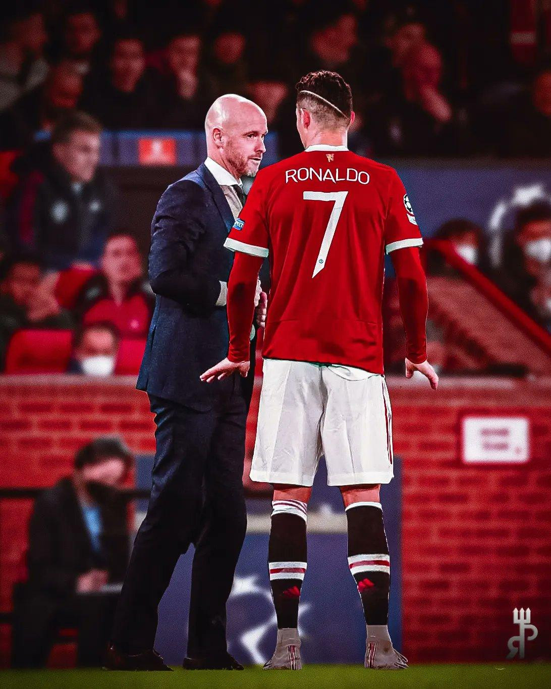 Kế hoạch của Ten Hag sẽ bị đảo lộn vì sự ra đi của Ronaldo. (Ảnh: CR7 Timeline)