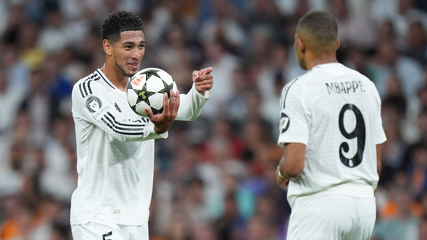 Bellingham, cầu thủ trị giá 115 triệu bảng và Mbappe, cầu thủ miễn phí, cảu Real Madrid.