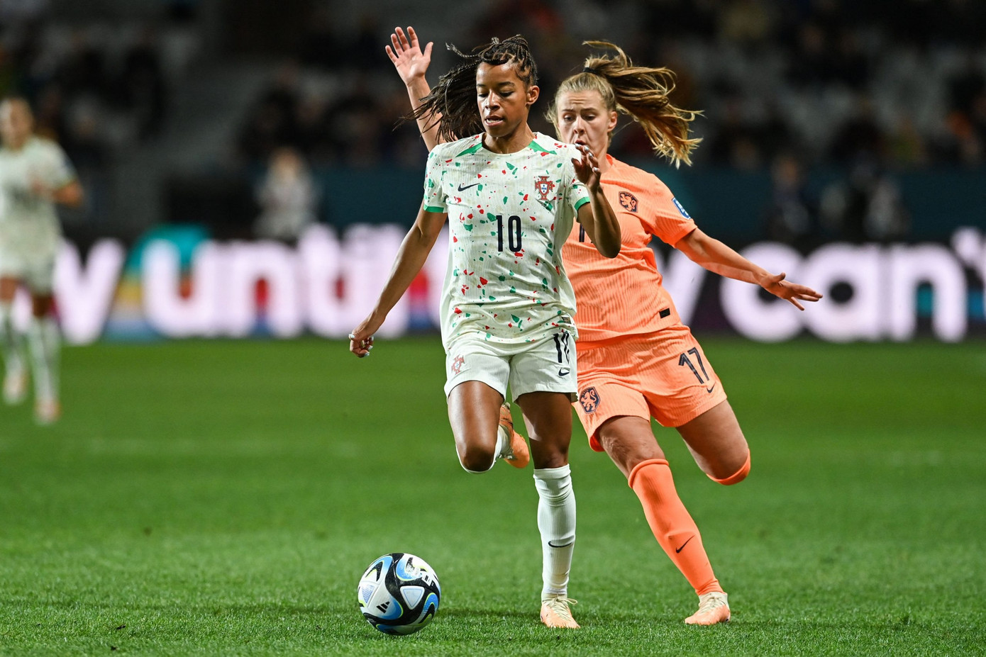 ĐT nữ Bồ Đào Nha trong trận ra quân World Cup 2023, họ thua Hà Lan 0-1. (Ảnh: Getty Images)