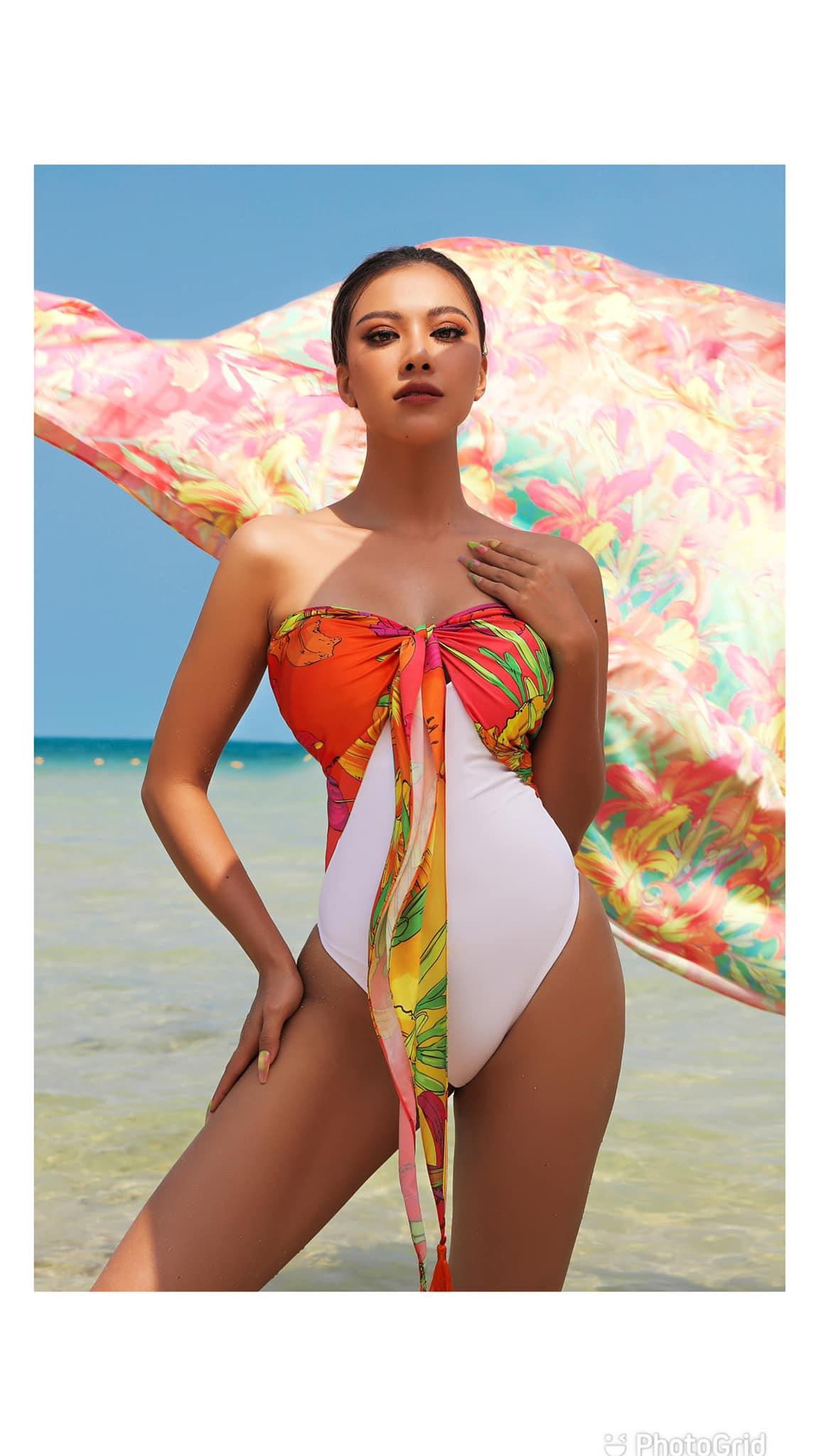 Á hậu Kim Duyên khoe vóc dáng đầy đặn, quyến rũ với bikini rực rỡ sắc màu.