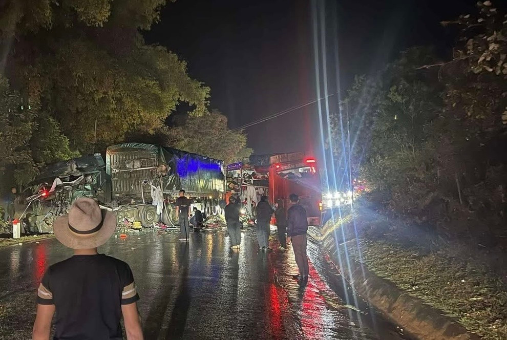 Toàn cảnh hiện trường vụ tai nạn. Toàn cảnh hiện trường vụ tai nạn.