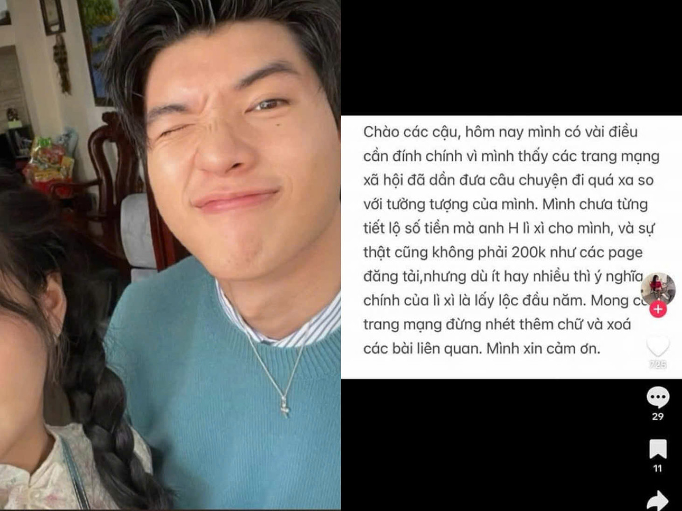 Em họ HIEUTHUHAI lên tiếng đính chính và bảo vệ anh mình.